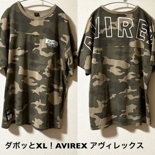 AVIREX - ダボッとXL！AVIREX アヴィレックス 古着半袖ビッグロゴTシャツ 迷彩