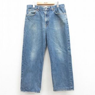 ギャップ(GAP)のW34★古着 ギャップ GAP ジーンズ メンズ 00年代 00s ヒゲ コットン 紺 ネイビー デニム 24may25 中古 ボトムス ジーパン Gパン ロング パンツ(ワークパンツ/カーゴパンツ)