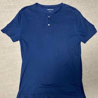 スリードッツ(three dots)のスリードッツ　コットンヘンリーネックシャツ　Lサイズ(Tシャツ/カットソー(半袖/袖なし))