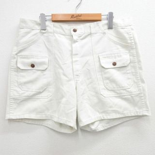 W36★古着 ショート ブッシュ パンツ ショーツ メンズ 80年代 80s タロン 白 ホワイト 24may25 中古 ボトムス 短パン ショーパン(ワークパンツ/カーゴパンツ)