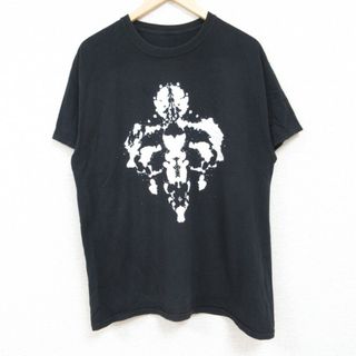 L★古着 半袖 Tシャツ メンズ クルーネック 黒 ブラック 24may25 中古(Tシャツ/カットソー(半袖/袖なし))