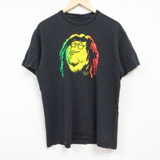 L★古着 半袖 Tシャツ メンズ ファミリーガイ クルーネック 黒 ブラック 24may25 中古(Tシャツ/カットソー(半袖/袖なし))