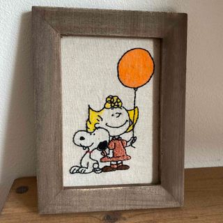 SNOOPY - スヌーピー&サリー　刺繍フレーム　ハンドメイド