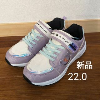 【新品】スニーカー　女の子　22.0　バブルビーンズ(スニーカー)