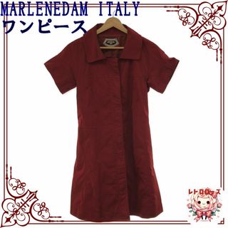 ワンピース(ONE PIECE)のMARLENEDAM ITALY ワンピース 半袖 ひざ丈 ベルト レディース(ひざ丈ワンピース)