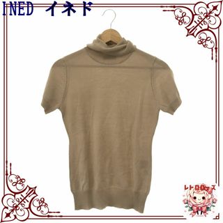 INED - INED イネド トップス ニット 袖リブ タートルネック 半袖 レディース