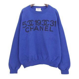 シャネル(CHANEL)のシャネル ココマーク ヴィンテージ トレーナー 26412 レディース ブルー CHANEL 【中古】 【アパレル・小物】(トレーナー/スウェット)