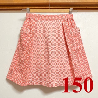 ファミリア(familiar)の美品 ファミリア スカート 150 花柄 ピンク プリーツ フレアスカート(スカート)