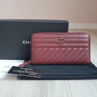 シャネル(CHANEL)のCHANELシャネル ロングジップウォレット 長財布 CCマーク キルティング(財布)