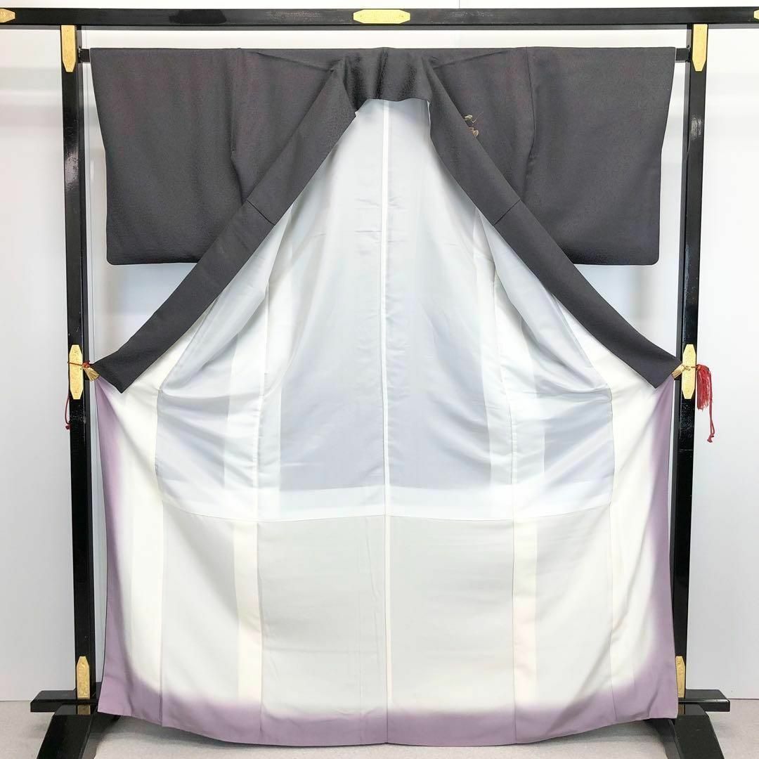 付下げ 作家物 花草模様 金彩友禅 暈し 石板色 トールサイズ K 付下げ 作家物 花草模様 金彩友禅 暈し 石板色 トールサイズ K