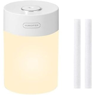 コンパクト❣ 加湿器 卓上 超音波式 安眠グッズ USB給電式 交換フィルター付(加湿器/除湿機)