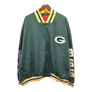 G-3 SPORTS NFL グリーンベイ・パッカーズ スタジアムジャケット 大きいサイズ プロチーム グリーン (メンズ 5XL) 中古 古着 Q7692(スタジャン)