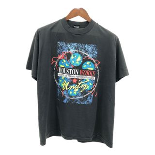 90年代 USA製 FRUIT OF THE LOOM フルーツオブザルーム 半袖Ｔシャツ シングルステッチ ブラック (メンズ XL) 中古 古着 Q7704(Tシャツ/カットソー(半袖/袖なし))