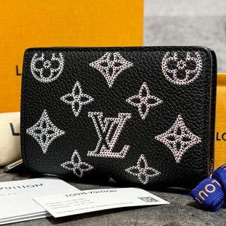 ルイヴィトン(LOUIS VUITTON)の限定品 新品に近い⭐️ ルイヴィトン マヒナ クレア フライトモード 黒×ピンク(財布)