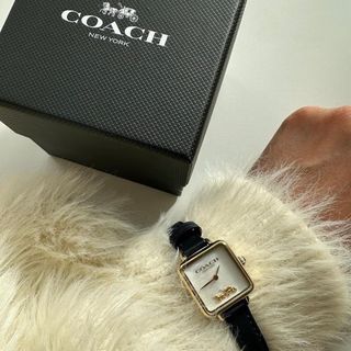 COACH - COACH コーチ キャス 22mm  ネイビー レザー ストラップ