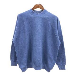 90年代 USA製 FRUIT OF THE LOOM フルーツオブザルーム 無地 スウェット ラグランスリーブ ブルー (メンズ XL) 中古 古着 Q7708(スウェット)