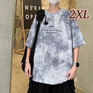 【2XL】メンズ　ダイタイ柄  Ｔシャツ　半袖　迷彩　男女兼用　ゆったり　通学(Tシャツ(半袖/袖なし))