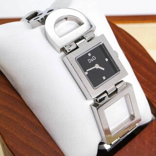 ◆稼働 ドルチェ＆ガッバーナ 腕時計 TIME ロゴベルト スクエア 新品電池o(腕時計)