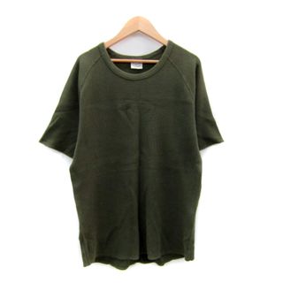 ユナイテッドアローズグリーンレーベルリラクシング(UNITED ARROWS green label relaxing)のグリーンレーベルリラクシング ワッフルカットソー 半袖 ラウンドネック カーキ(Tシャツ/カットソー(半袖/袖なし))