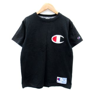 Champion - チャンピオン Tシャツ カットソー 半袖 クルーネック 無地 ロゴ刺繍 S 黒