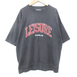 クアッシュ クワッシュ カットソー Tシャツ 半袖 XL チャコールグレー 赤(カットソー(半袖/袖なし))