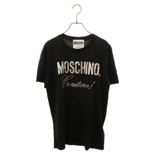 MOSCHINO モスキーノ ロゴプリント半袖カットソー Tシャツ レディース ブラック QKO228212