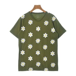 GENERAL SUPPLY Tシャツ・カットソー M カーキx白x黄(花柄) 【古着】【中古】(カットソー(半袖/袖なし))