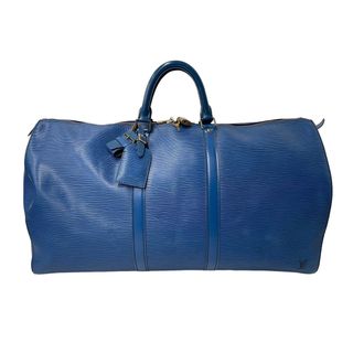 ルイヴィトン(LOUIS VUITTON)のLOUIS VUITTON ルイヴィトン キーポル55 ボストンバッグ エピレザー ブルー M42955 旅行バッグ 青 鞄 良品 中古 64193(ボストンバッグ)