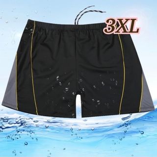 【3XL】グレー メンズ　水着　海水パンツ　大きいサイズ　ハーフパンツ　水陸両用(水着)