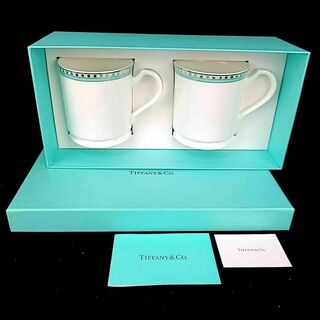 Tiffany & Co. - ●未使用 ◆ ティファニー　プラチナブルーバンド　マグカップ　2客　箱つき