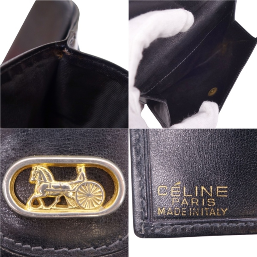 CELINE - Vintage セリーヌ CELINE 財布 二つ折り財布 馬車金具 CELINE - Vintage セリーヌ CELINE 財布 二つ折り財布 馬車金具