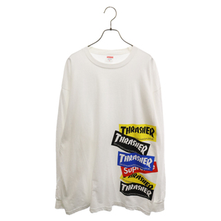 シュプリーム(Supreme)のSUPREME シュプリーム 21AW ×Thrasher Multi Logo L/S Tee スラッシャー マルチロゴ 長袖Tシャツ カットソー ホワイト(Tシャツ/カットソー(七分/長袖))