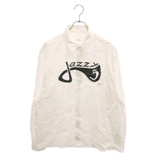 ユニフォームエクスペリメント(uniform experiment)のUNIFORM EXPERIMENT ユニフォームエクスペリメント × FRAGMENT DESIGN × JAZZY JAY × フラグメントデザイン ジャジージェイ グラフィックプリント ストライプ 長袖シャツ ホワイト/ブラック UE230008(シャツ)