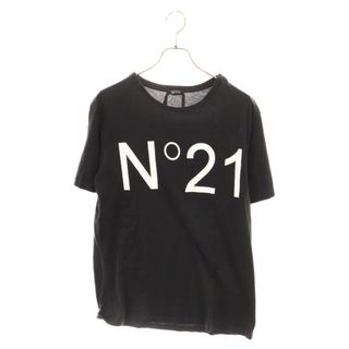 ヌメロヴェントゥーノ(N°21)のN21 numero ventuno ヌメロ ヴェントゥーノ フロントロゴプリント 半袖Tシャツ P17EN1M0F0216365 ブラック(Tシャツ/カットソー(半袖/袖なし))