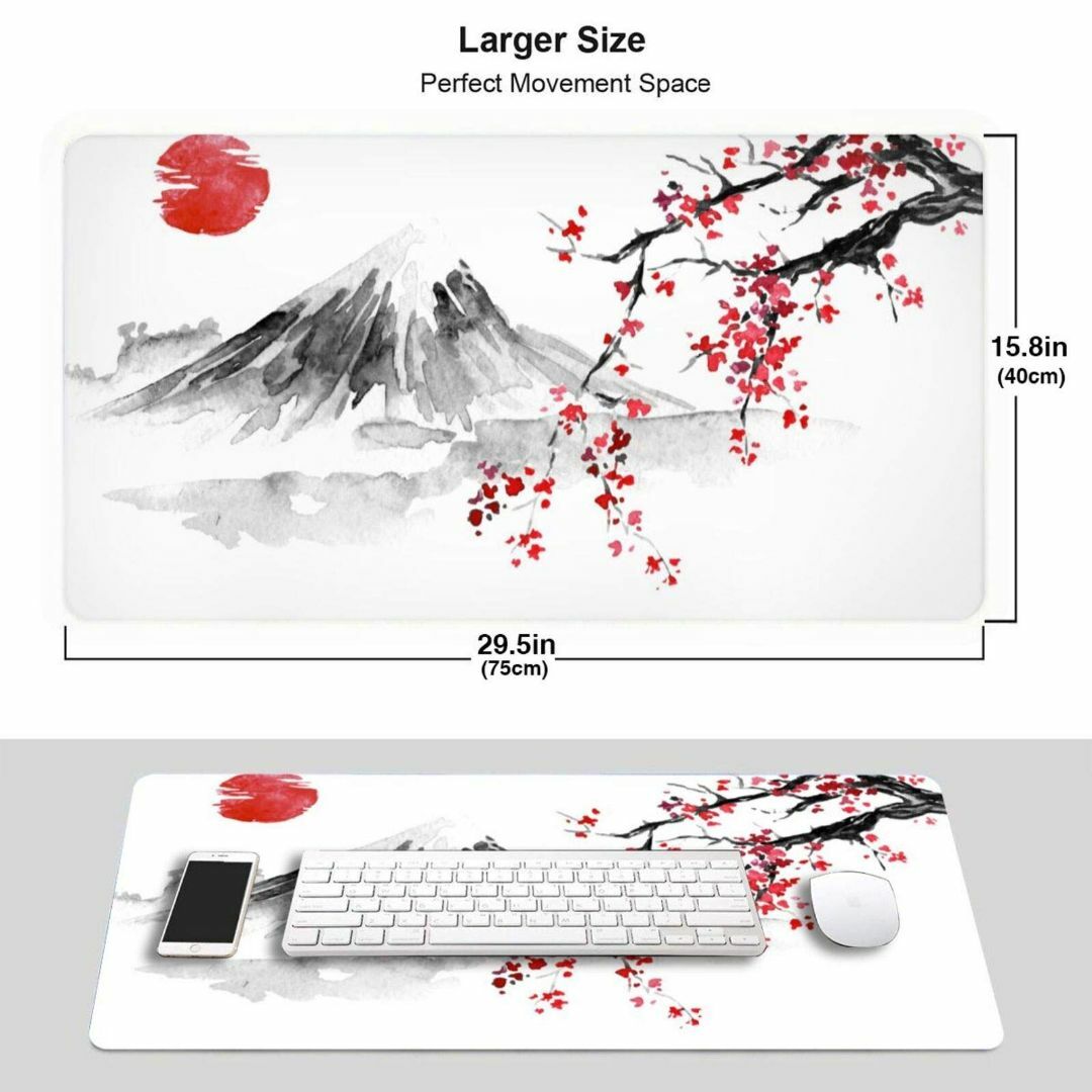 【色: 和風11】DADABULIU 桜 マウスパッド 大型 ゲーミング 水墨画 スマホ/家電/カメラのPC/タブレット(PC周辺機器)の商品写真