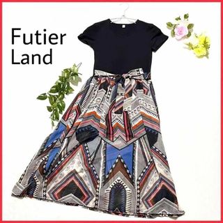 futier land - 美品 Futier Land 切替ロングワンピース　シフォン　半袖　お洒落　◎