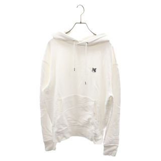 MAISON KITSUNE メゾンキツネ GREY FOX HEAD PATCH CLASSIC HOODIE グレー フォックス ヘッドパッチ クラシック コットン フーディ プルオーバー スウェット パーカー ホワイト GU00335KM0002