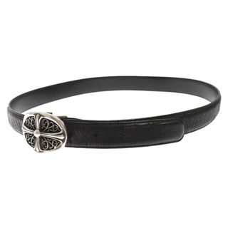 CHROME HEARTS クロムハーツ OVAL CROSS STRAP1.0 1.0クラシックオーバルクロスバックルレザーベルト シルバー/ブラック ※国内ギャランティ有