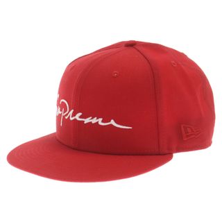 シュプリーム(Supreme)のSUPREME シュプリーム 18AW ×NEW ERA Classic Script Cap ニューエラ クラシック スクリプト ロゴ 刺繍 キャップ 帽子 レッド(キャップ)