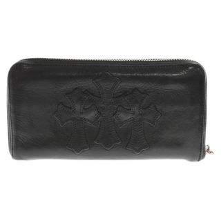 クロムハーツ(Chrome Hearts)のCHROME HEARTS クロムハーツ REC F ZIP 3セメタリー クロスパッチ ラウンドファスナーウォレット 長財布 ブラック(長財布)