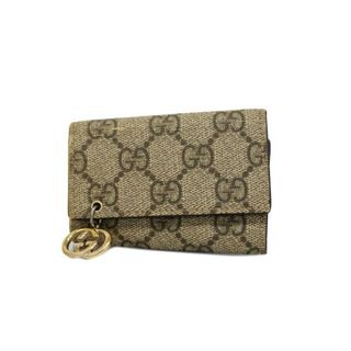 グッチ(Gucci)の【4id4990】グッチ キーケース/GGスプリーム/212111/PVC/ブラウン/シャンパンゴールド金具 【中古】 レディース(キーケース)