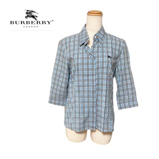 BURBERRY BLUE LABEL - BURBERRY BLUE LABEL バーバリー　シャツ　水色　チェック　40