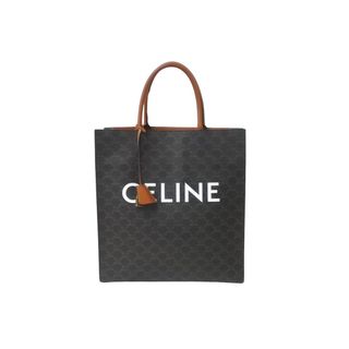 セリーヌ(celine)の新品同様 CELINE セリーヌ バーティカルカバ トートバッグ ラージサイズ トリオンフ ブラウン PVC レザー 中古 64212(ハンドバッグ)