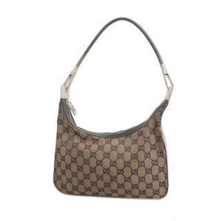 グッチ(Gucci)の【4id4934】グッチ ショルダーバッグ/GGキャンバス/001 3812/キャンバス/レザー/ブラック/シルバー金具 【中古】 レディース(ショルダーバッグ)