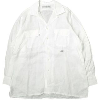 インディヴィジュアライズドシャツ(INDIVIDUALIZED SHIRTS)のINDIVIDUALIZED SHIRTS インディビジュアライズドシャツ アメリカ製 UNITED ARROWSカスタムオーダー限定 リネンオープンカラーシャツ オーダーサイズ(L程度) ホワイト 長袖 トップス【中古】【INDIVIDUALIZED SHIRTS】(シャツ)