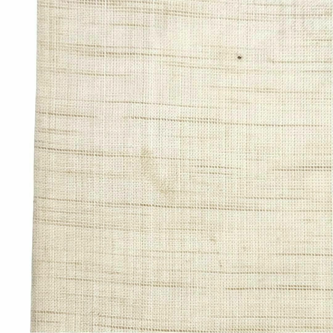 夏帯 名古屋帯 手描き 墨描き 麻 丸い花籠に花模様 鳥の子色 O-3704 夏帯 名古屋帯 手描き 墨描き 麻 丸い花籠に花模様 鳥の子色 O-3704