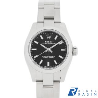 ロレックス(ROLEX)のロレックス オイスターパーペチュアル 176200 ブラック ホワイトバー ランダム番 レディース 中古 腕時計(腕時計)