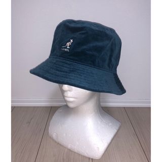 カンゴール(KANGOL)のL 美品 KANGOL コーデュロイ メトロハット バケットハット ブルー 青(ハット)