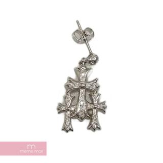 クロムハーツ(Chrome Hearts)のCHROME HEARTS 3 Cemetery Cross Pave Diamond Earring クロムハーツ 3セメタリークロスパヴェダイヤピアス イヤリング シルバー925 シルバー【240525】【新古品】【me04】(ピアス(両耳用))