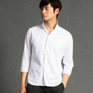 ニコルクラブフォーメン(NICOLE CLUB FOR MEN)のニコルクラブフォーメン　7分袖　イタリアンカラーシャツ(シャツ)